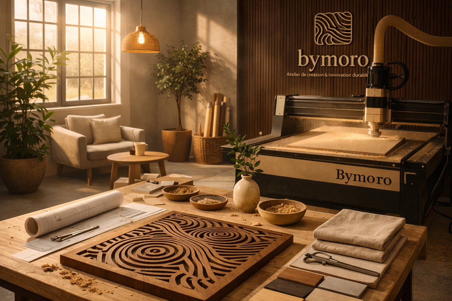 Atelier Bymoro : création, fabrication CNC et produits durables pour la maison et le jardin